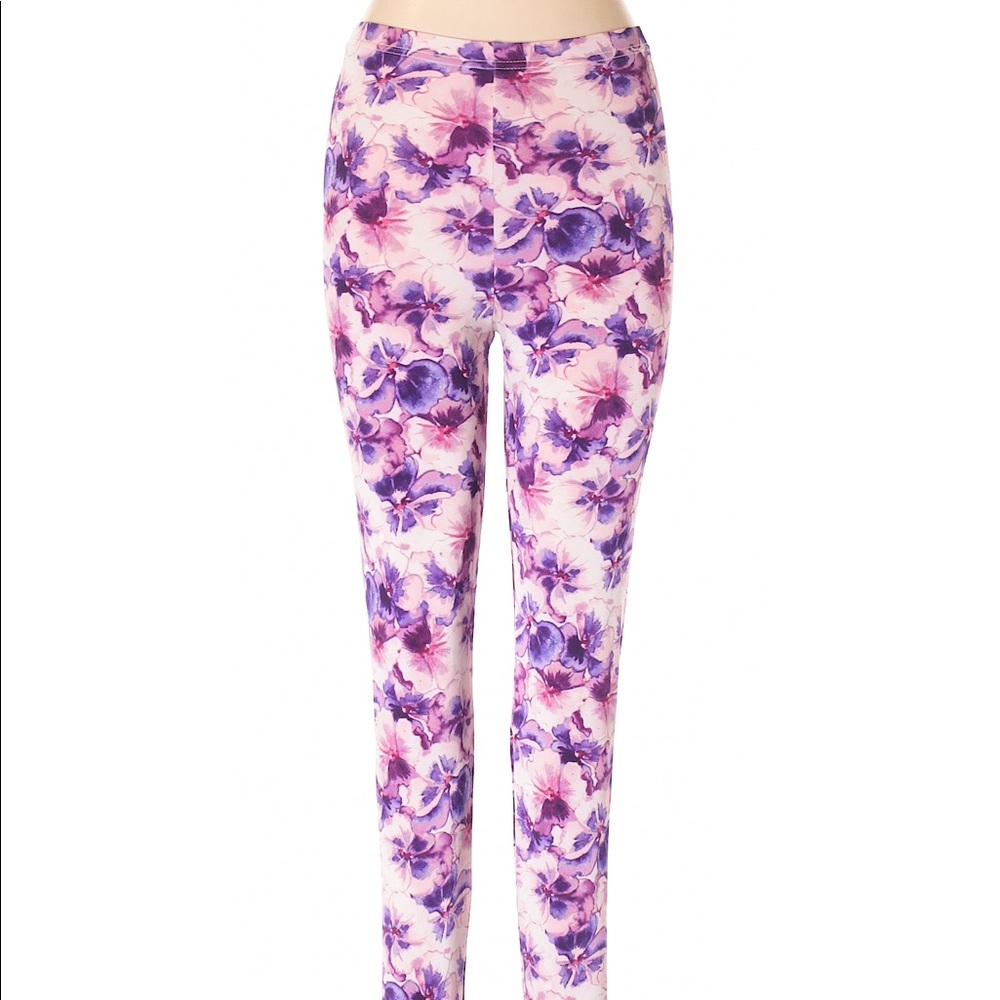 American Apparel Leggings (Purple Floral, Authentic/Original) NWOT